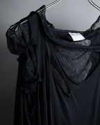 "RED VALENTINO" Distressed tulle skirt docking long pullover