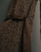 -SPECIAL- “VALENTINO ROMA” 1998-2008 Lace belted sheer coat dress