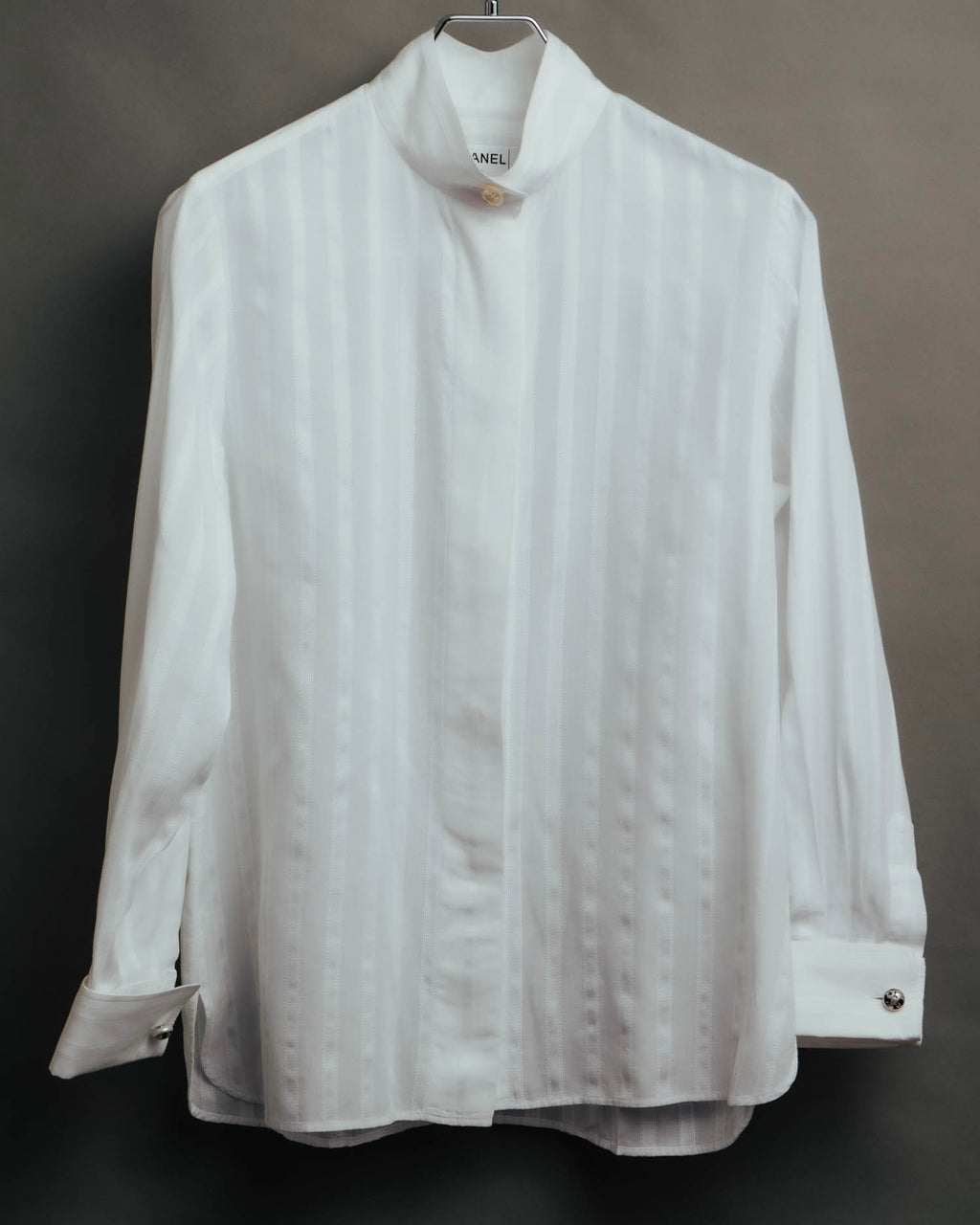 -SPECIAL- “CHANEL” 08 Cruise Collection Sheer cotton stand collar shirt