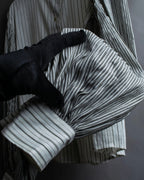 "LOEWE" Balloon sleeve striped high neck shirt