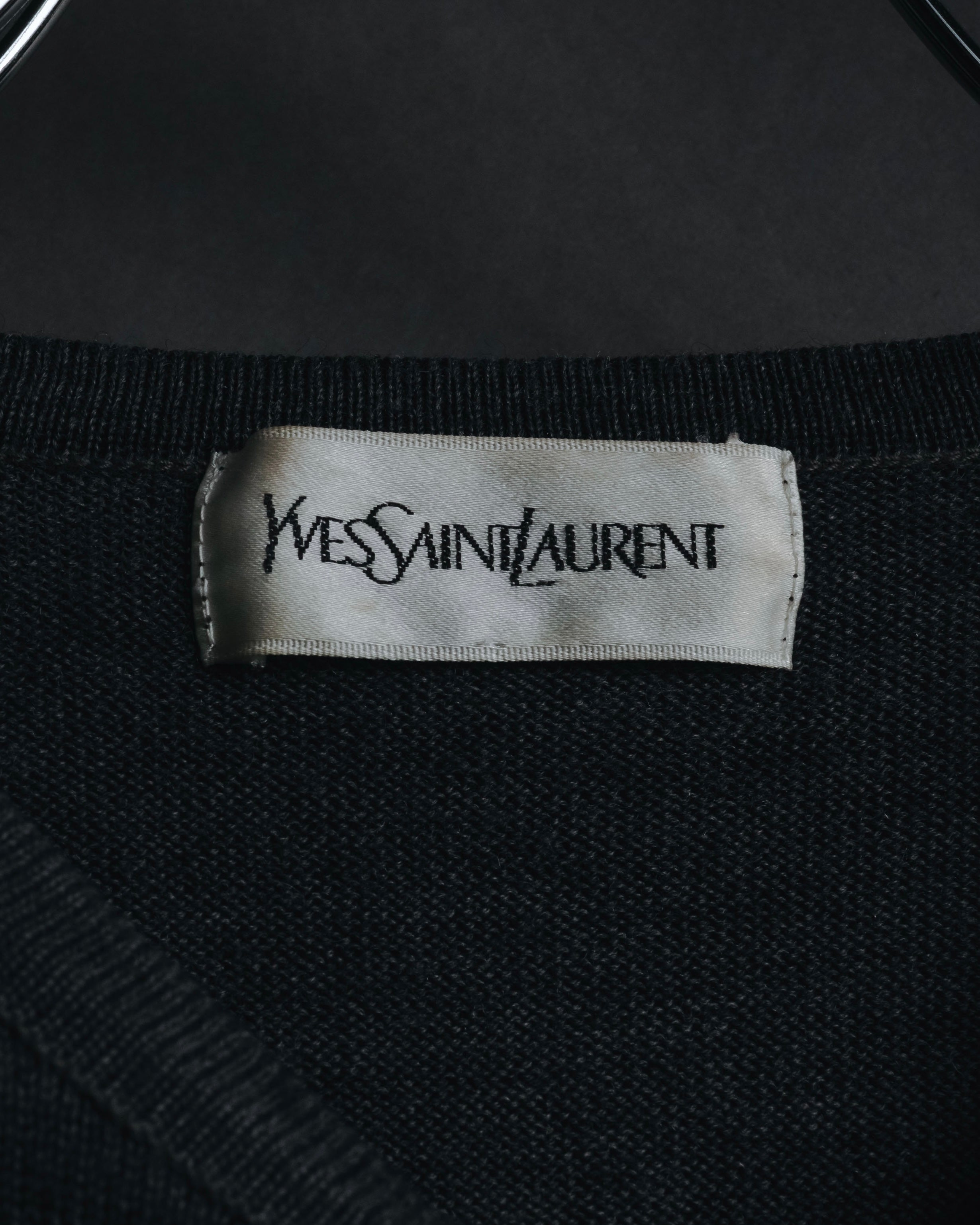 "YVES SAINT LAURENT" 80’s-90’s embroidered logo wool knit sweater