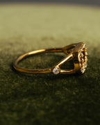 "Christian Dior" 00's-10's Sparkling rhinestone logo ring