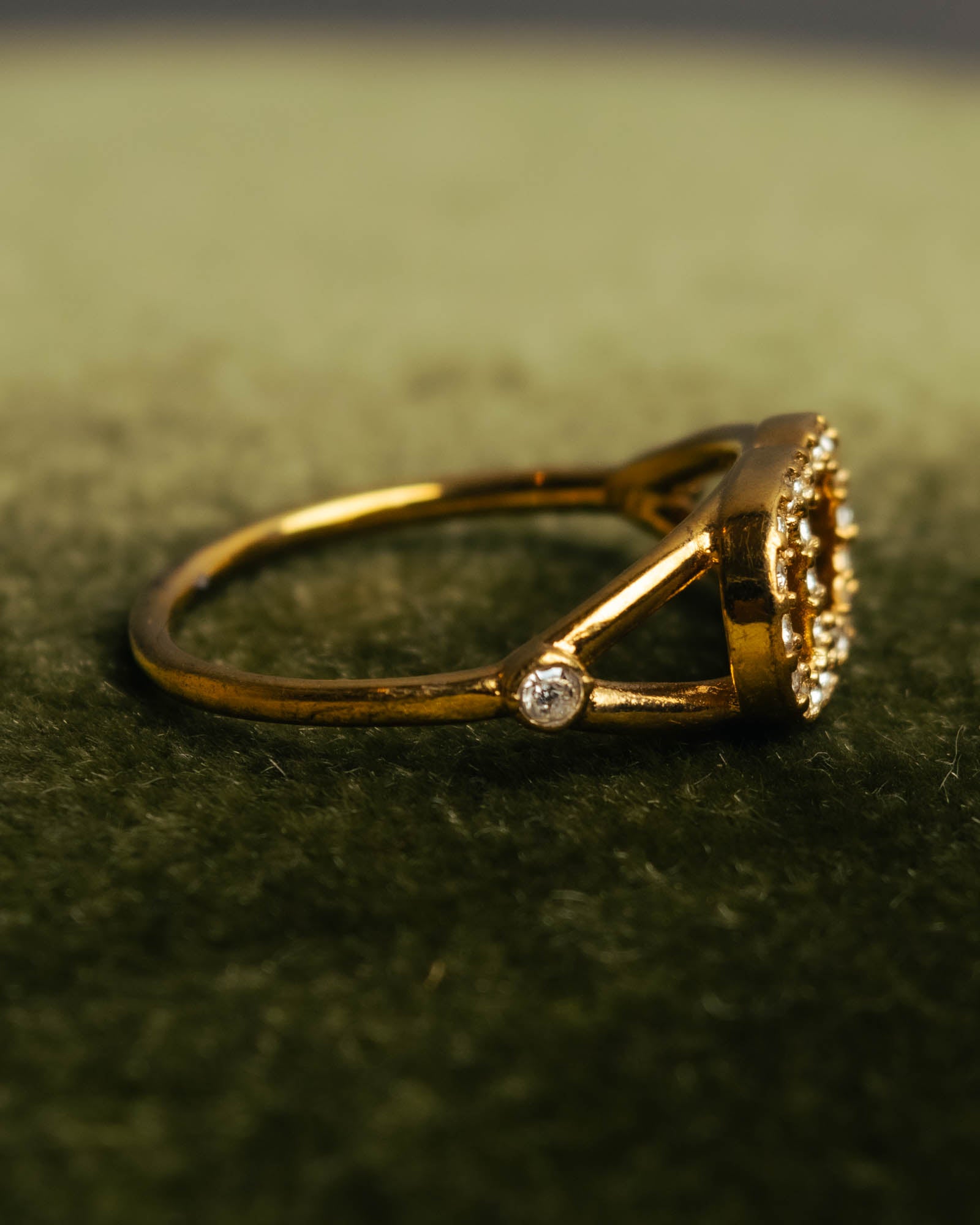 "Christian Dior" 00's-10's Sparkling rhinestone logo ring