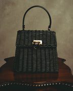 –SPECIAL– "Salvatore Ferragamo" 90's-00's Sculptural basket top-handle handbag