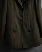 -SPECIAL- "HERMES" 90's Military-inspired zip design tailored jacket