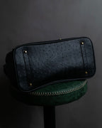 "Pierre Cardin" Turnlock design ostrich leather top handle bag