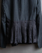 "ISSEY MIYAKE" Different material switching design shape pattern tailored jacket