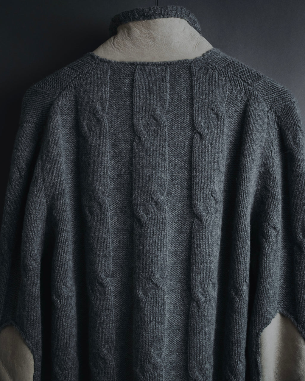 "H953" Shearling-collared cable-knit jacket