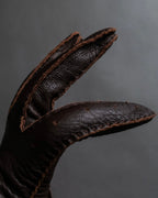 "Vivienne Westwood" Orb design checker panel pattern leather gloves