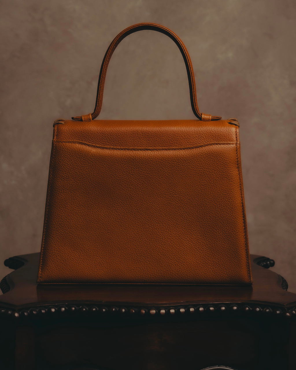 "Yves Saint Laurent" 70's-80's Cognac leather top handle bag