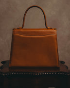"Yves Saint Laurent" 70's-80's Cognac leather top handle bag