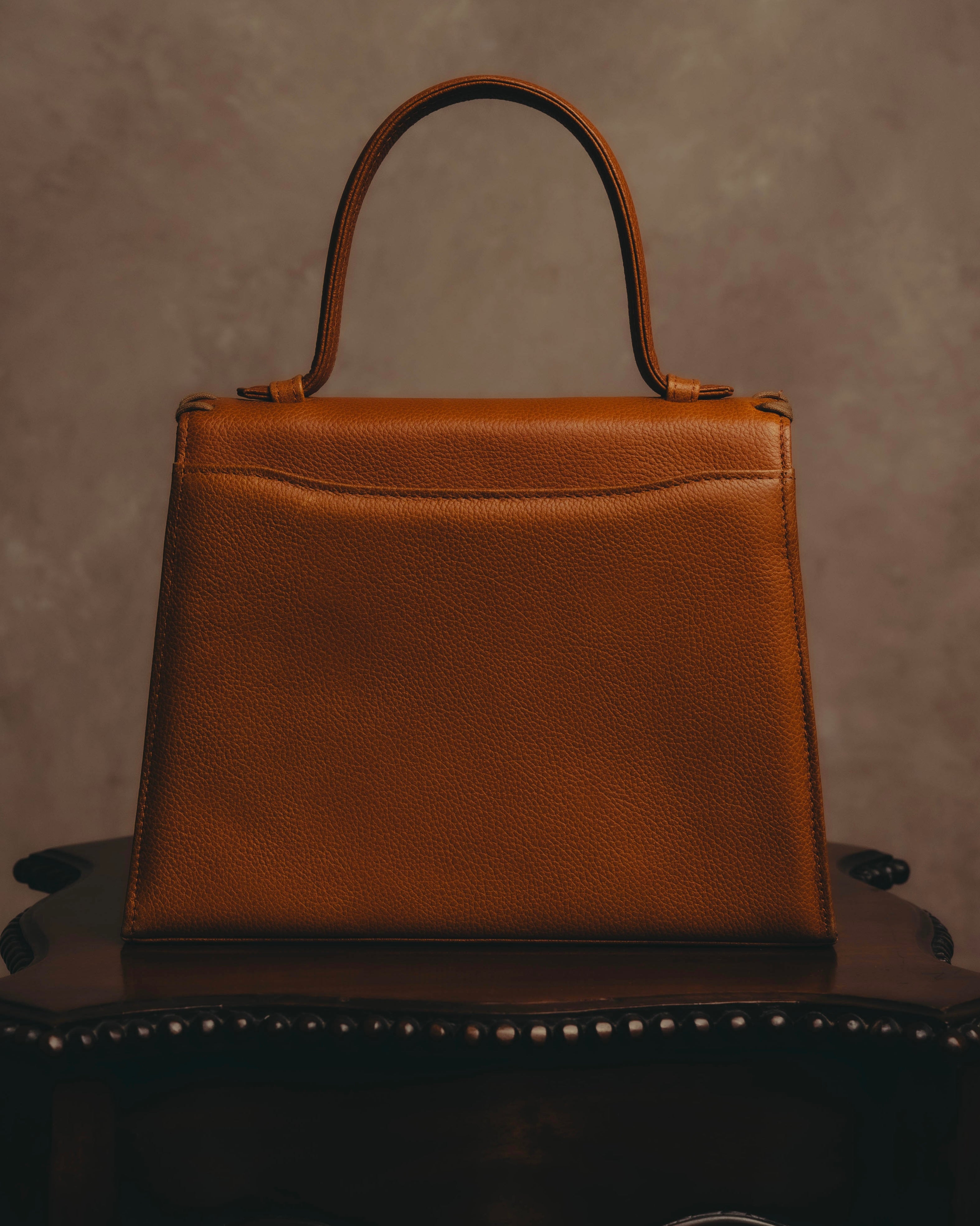 "Yves Saint Laurent" 70's-80's Cognac leather top handle bag