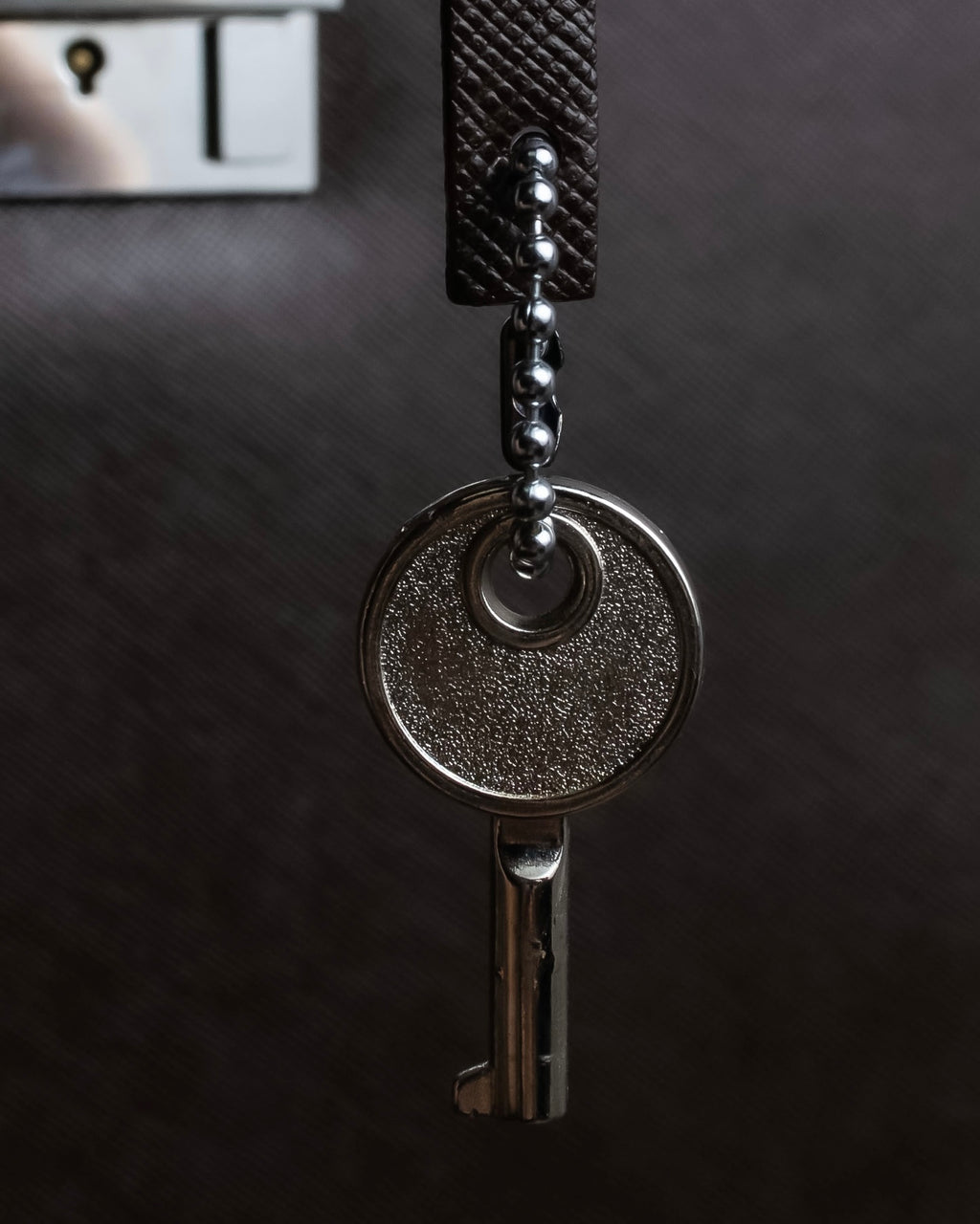 "BURBERRY" Metal belt design embossed PVC briefcase