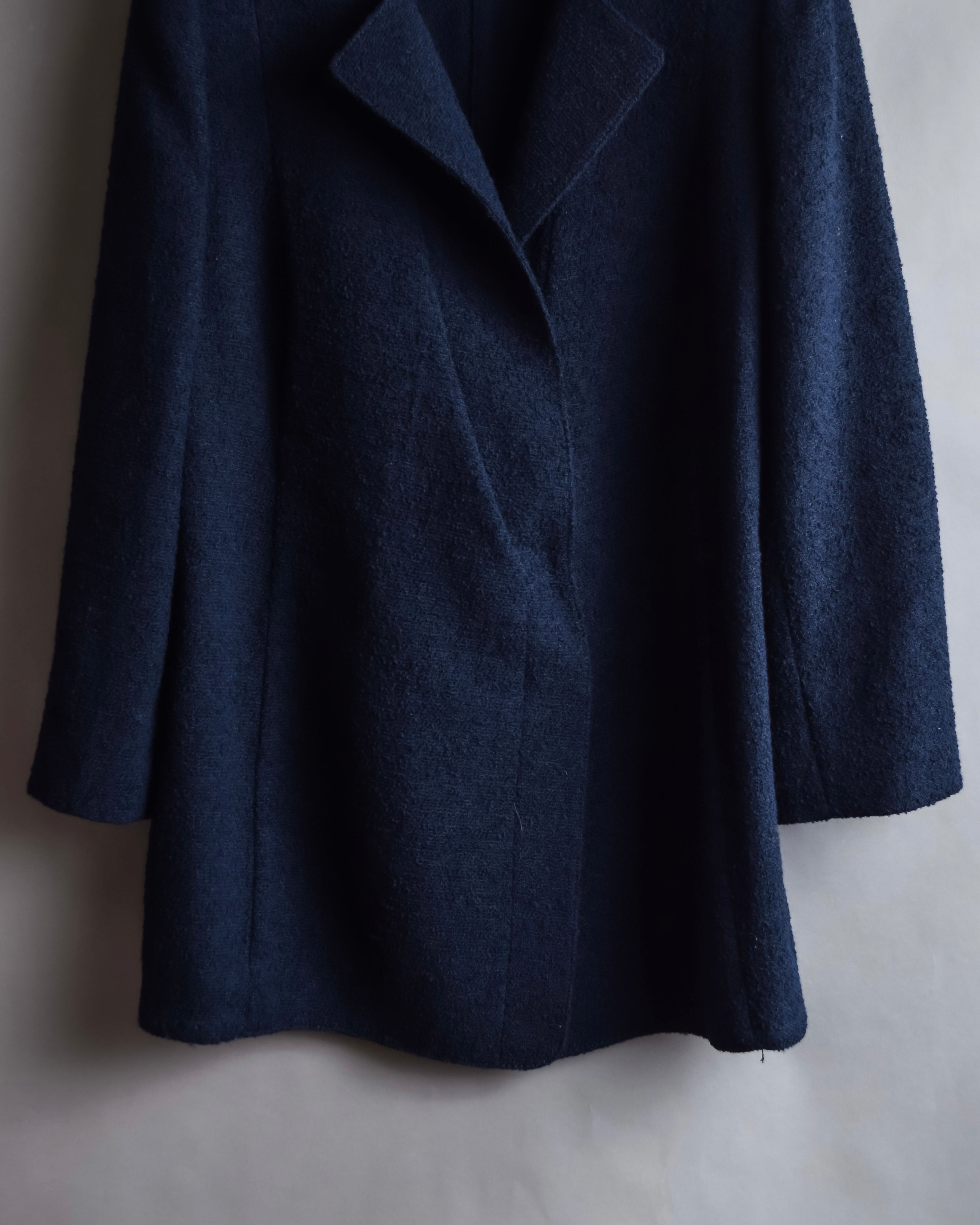 "VALENTINO" Wool boucle concealed front tailored jacket