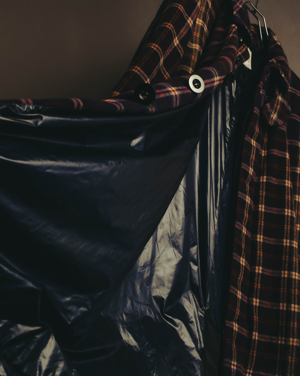“sacai” 2010's Tartan wool cashmere padded hybrid coat