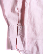 HERMES/ Oversized French Cuffed Contrast Collar Dress Shirt Pink