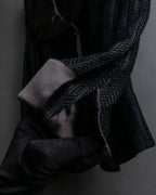 "ARMANI COLLEZIONI" Satin switch design knit tailored jacket