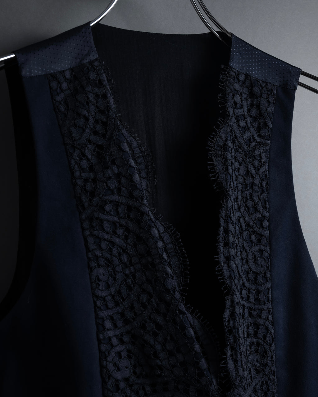 "JEAN PAUL GAULTIER" 90's Geometric lace design tailored vest