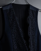 "JEAN PAUL GAULTIER" 90's Geometric lace design tailored vest