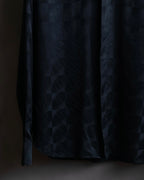 "Saint Laurent Paris" Geometric pattern fly front silk shirt