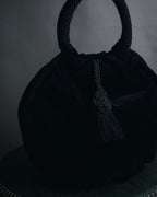 "LOEWE" Late 80s-Early 90s velvet knot tassel handbag
