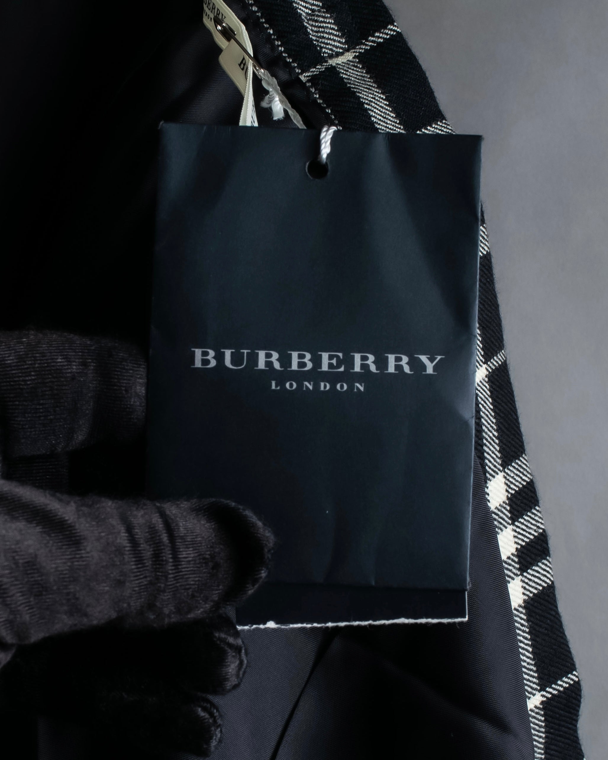 "BURBERRY" Tartan check pleated wrap skirt