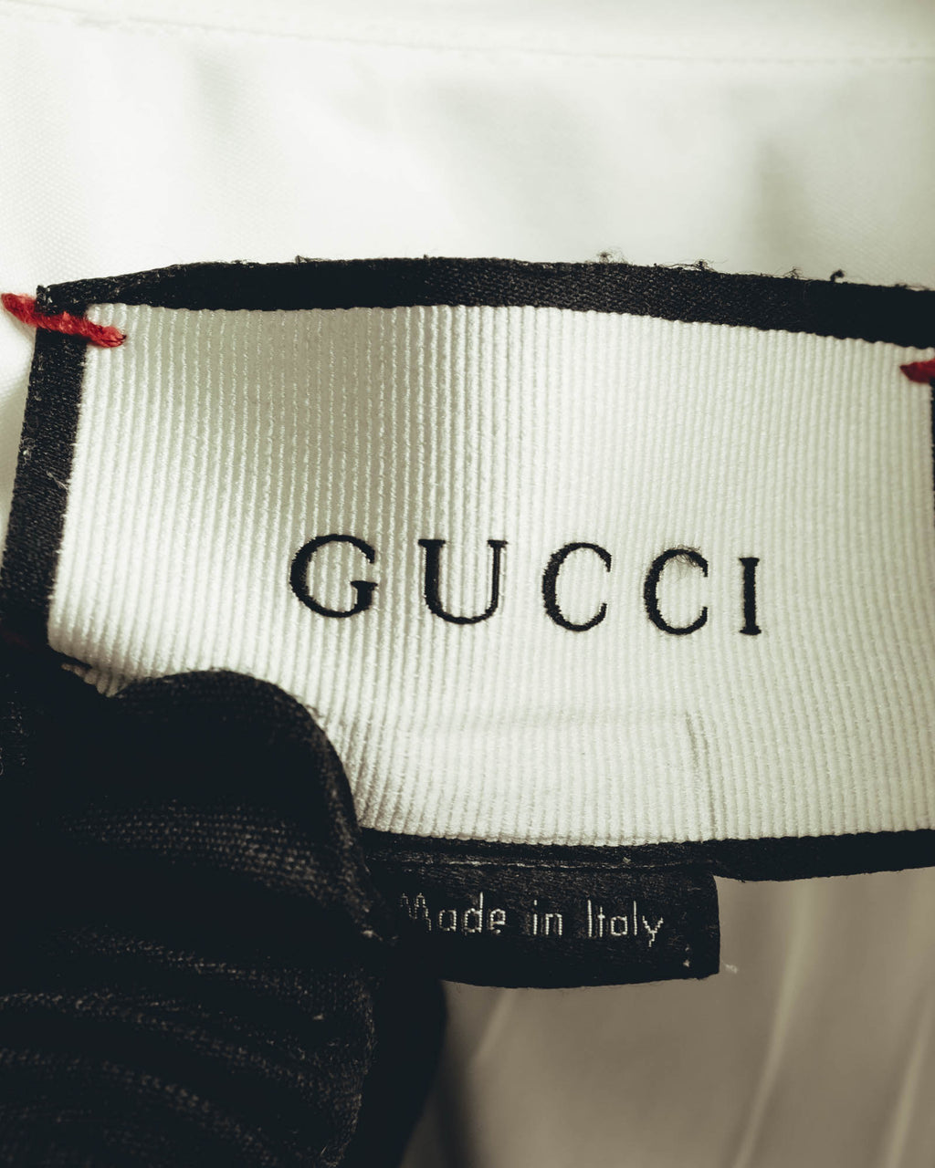 "GUCCI" 10's-20's Minimal ivory dress shirt