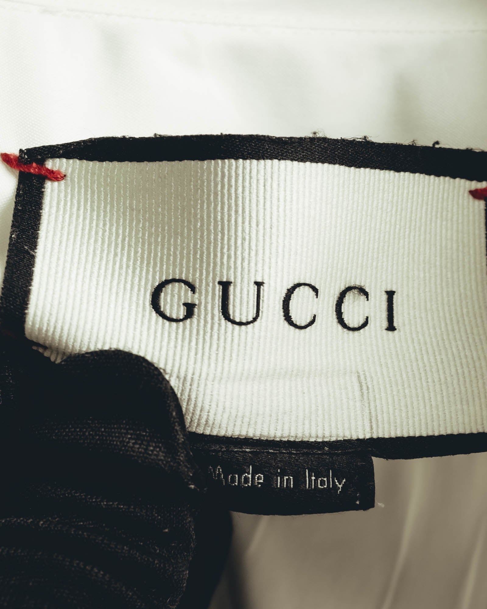 "GUCCI" 10's-20's Minimal ivory dress shirt