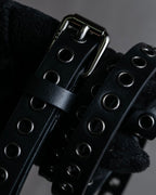 "Christian Dior" Countless eyelet design leather belt