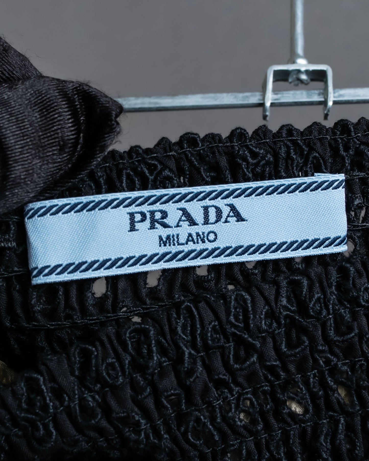 "PRADA" Embroidered design layered mid length flared skirt