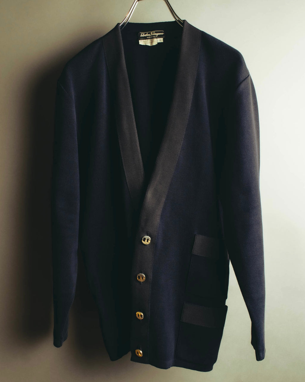 "Salvatore Ferragamo" 80's-90's Elegant cotton knit cardigan