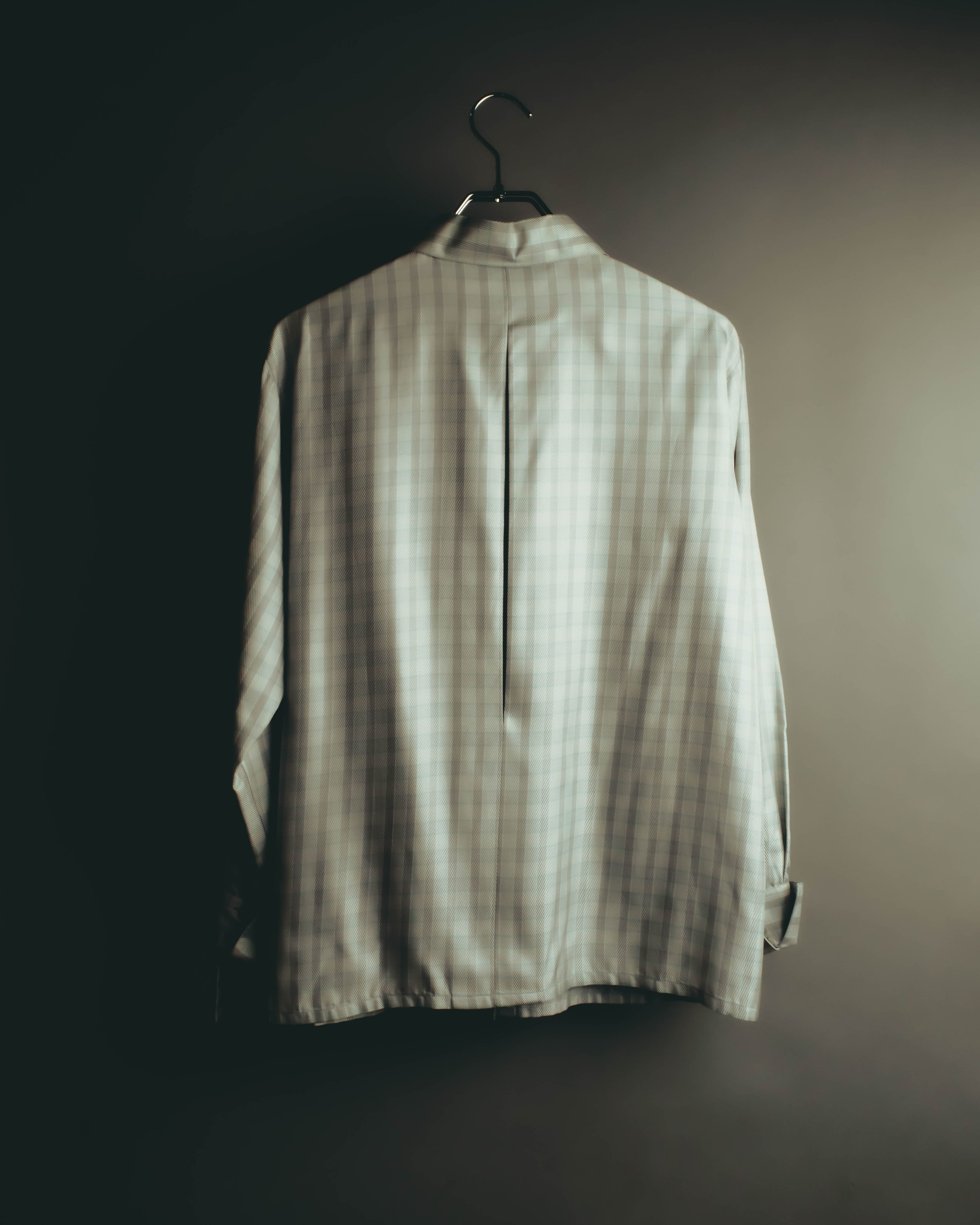 "Christian Dior" 80's-90's Silk blend checked long sleeve blouse