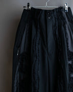 "COMME des GARCONS" Ruffle & tulle asymmetrical docking sarouel slacks