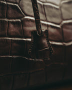 -SPECIAL- "CRISTIAN FLORENCE" 90's-00's Classic crocodile embossed leather structured top handle bag