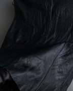 "Rick Owens" 100% lamb leather high neck sleeveless jacket