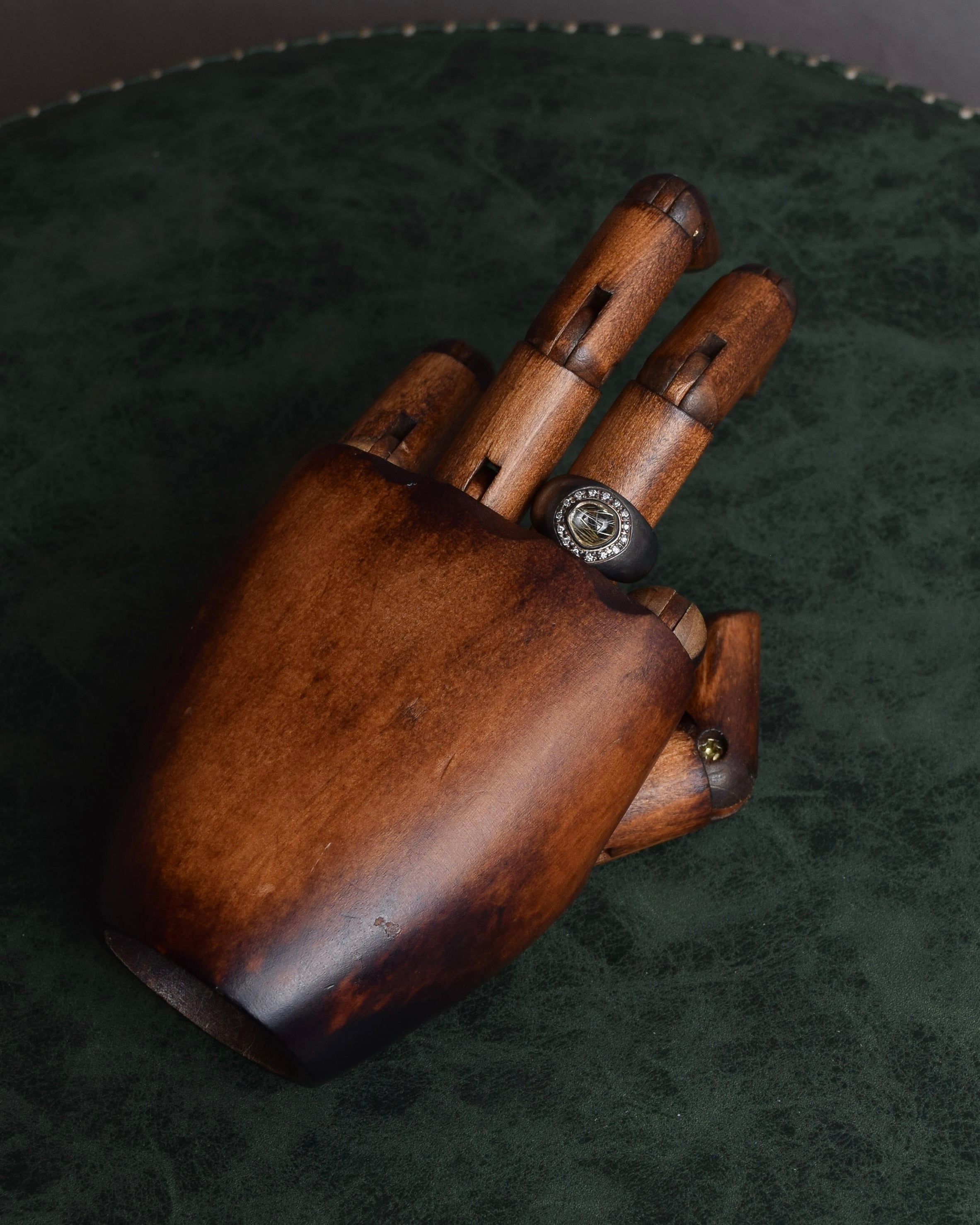 "agete" Rutilated quartz K10 silver coated ring