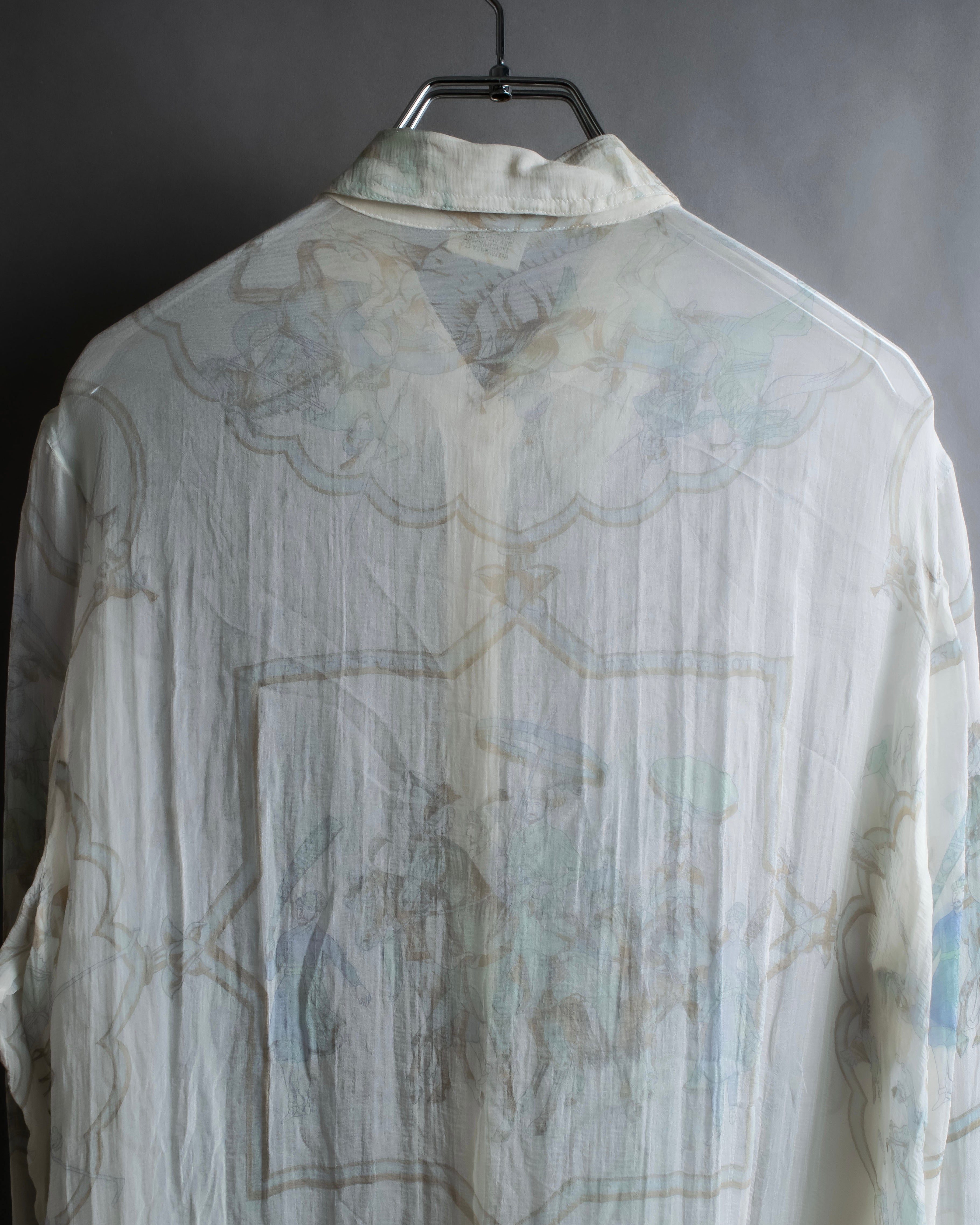 "HERMES" Margiela period abstract pattern shirt