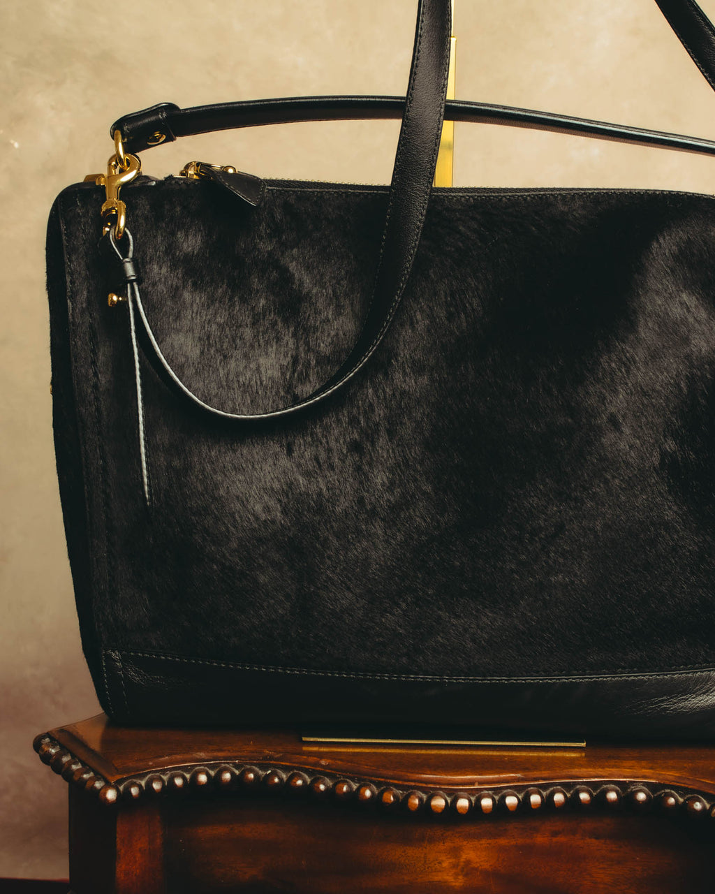 "Salvatore Ferragamo" 90's-00's Textured calf hair shoulder bag
