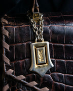 "YVES SAINT LAURENT" Crocodile pattern stitching handbag