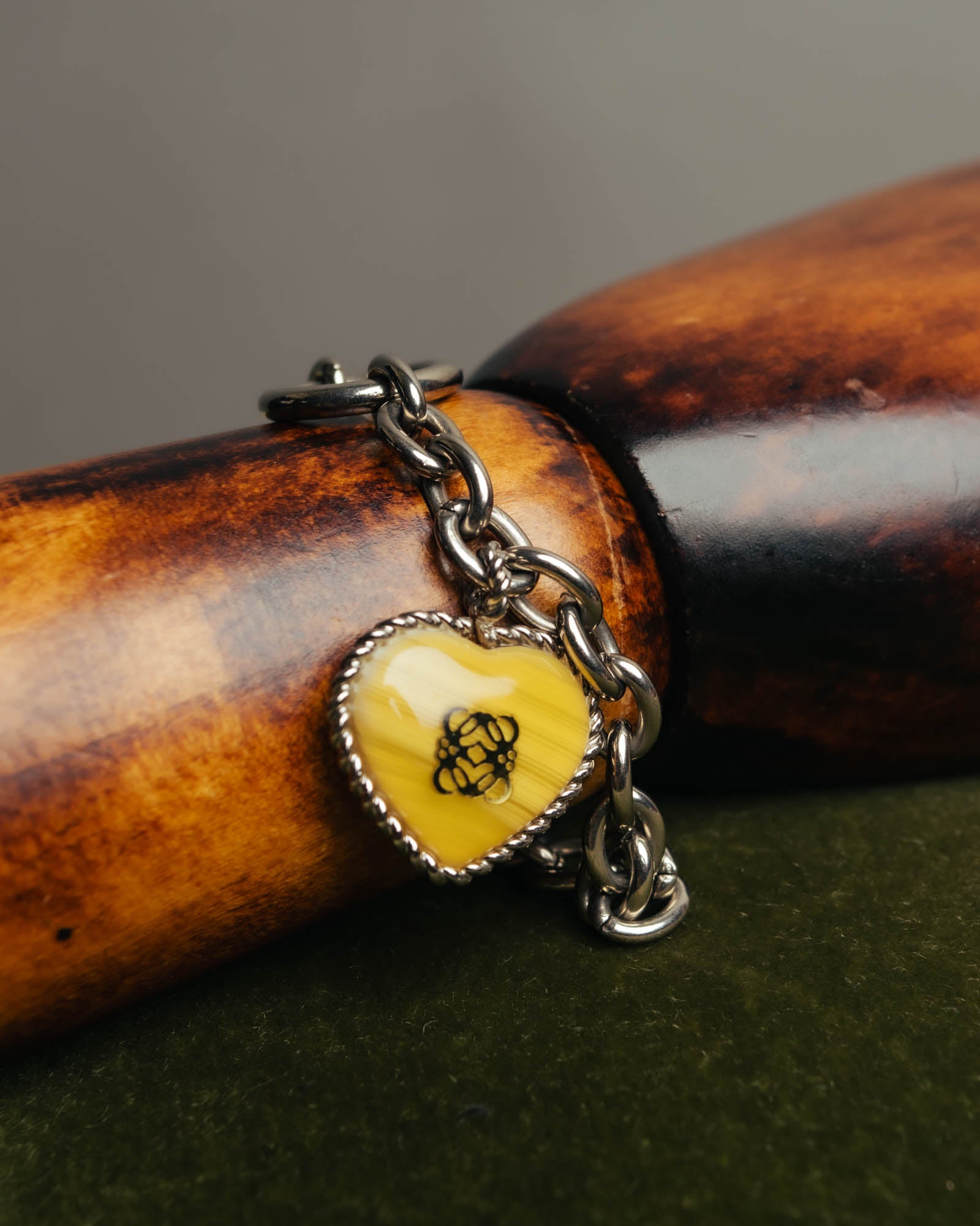 “LOEWE“ 16AW Yellow heart charm chain bracelet