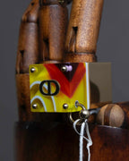 "Dior" Resin abstract pattern top gold ring