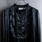 "Vintage frill detail pin tuck shiny shirt"