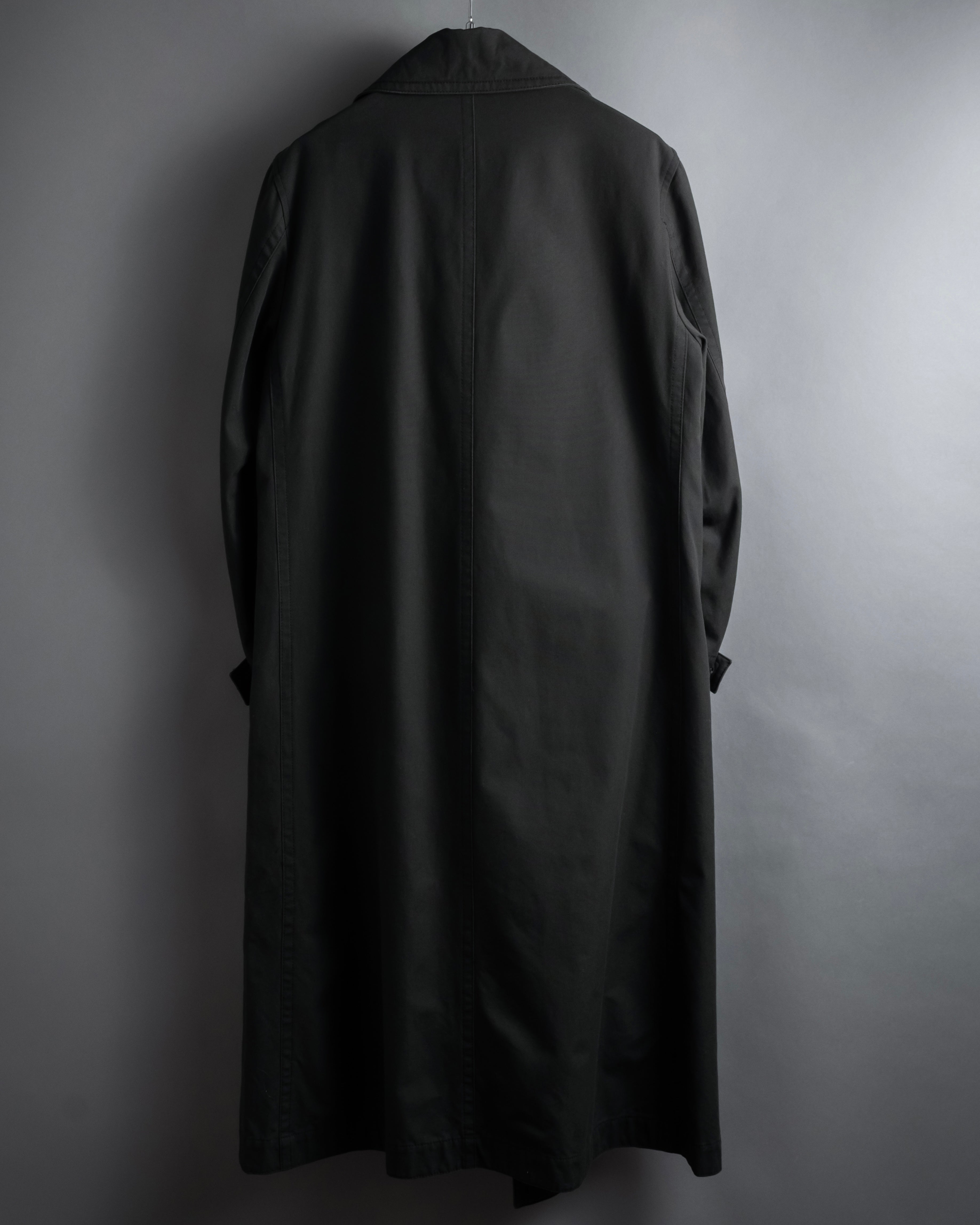 "Ground Y" 19AW Draping design cotton gabardine trench coat