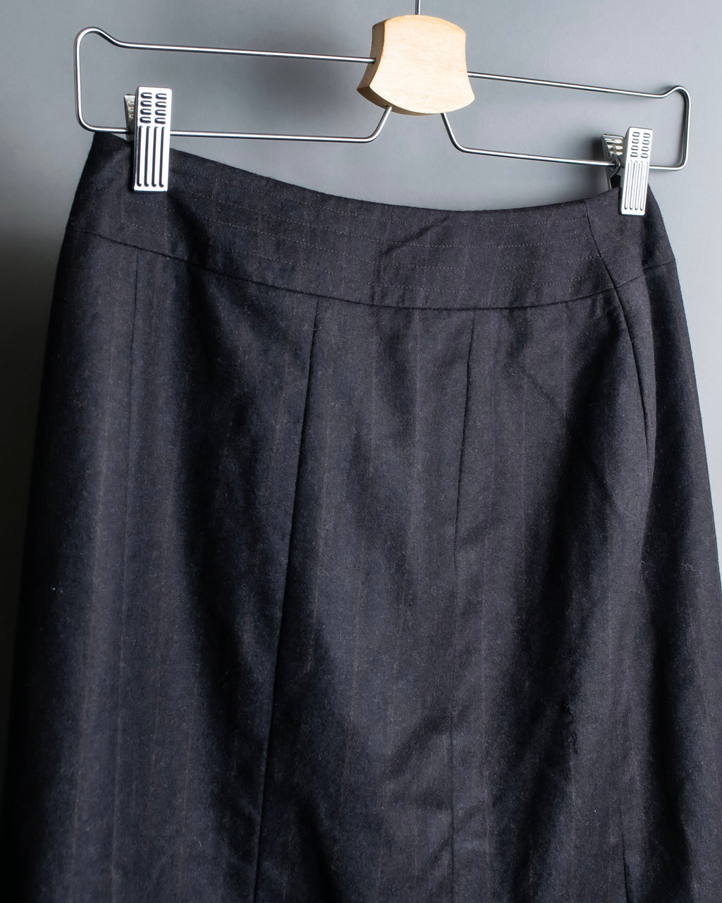 "CHANEL" Shadow stripe midi wrap skirt