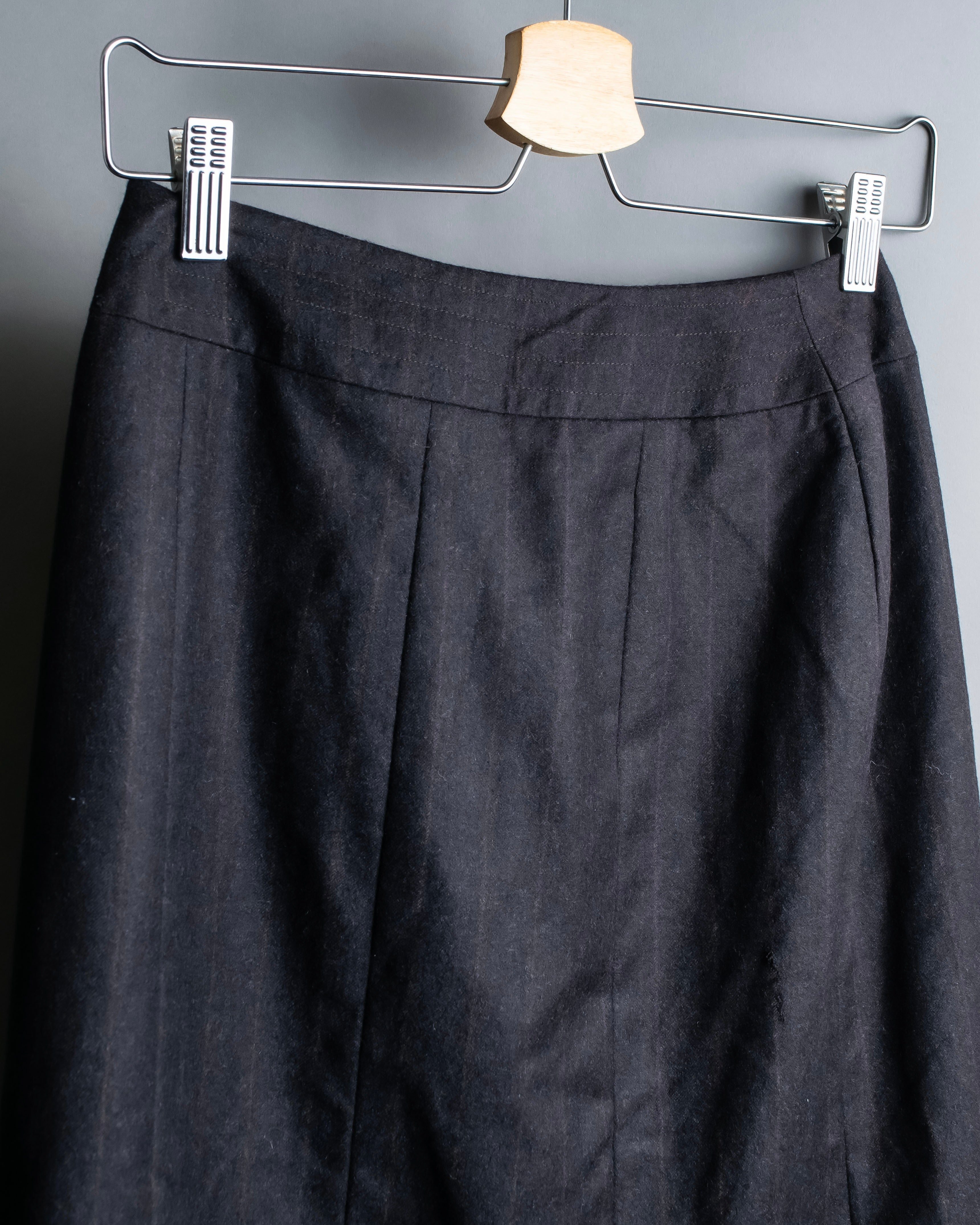 "CHANEL" Shadow stripe midi wrap skirt