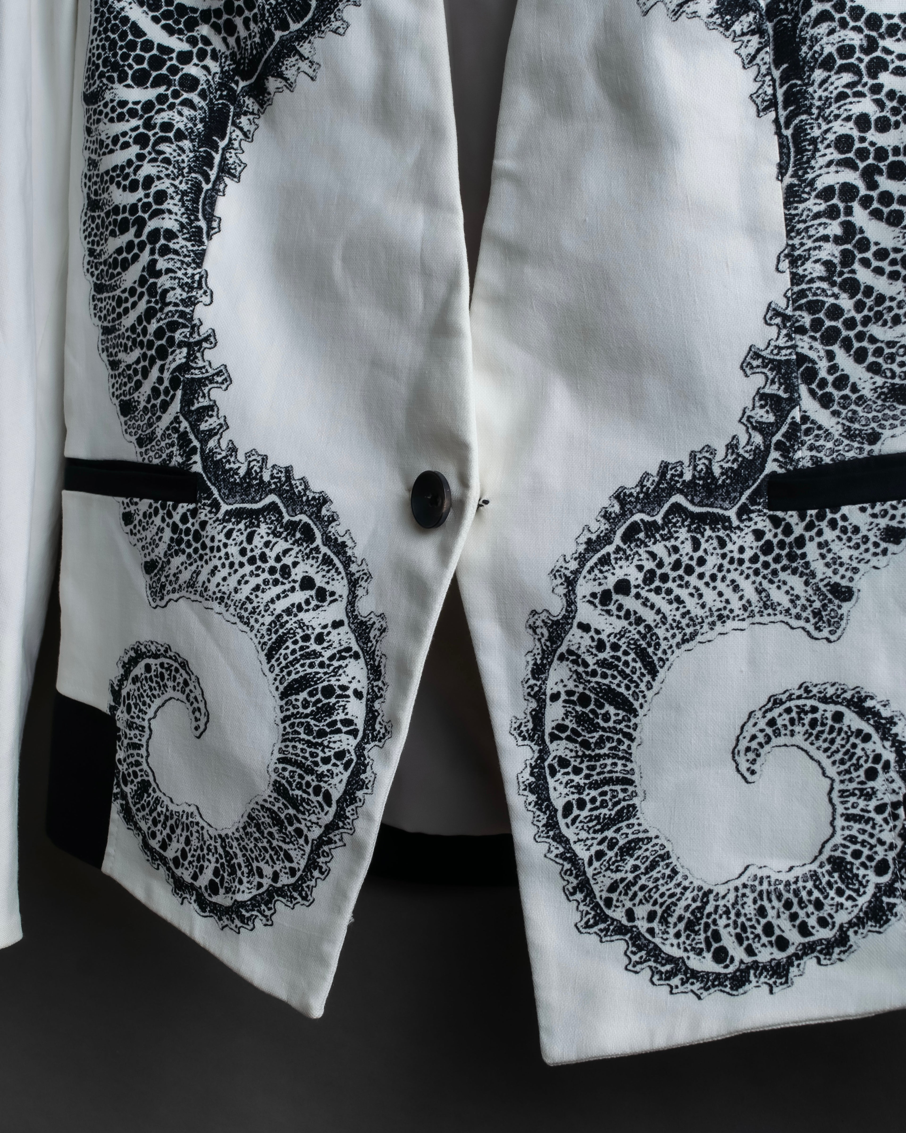 "HELMUT LANG" Seahorse motif design short jacket