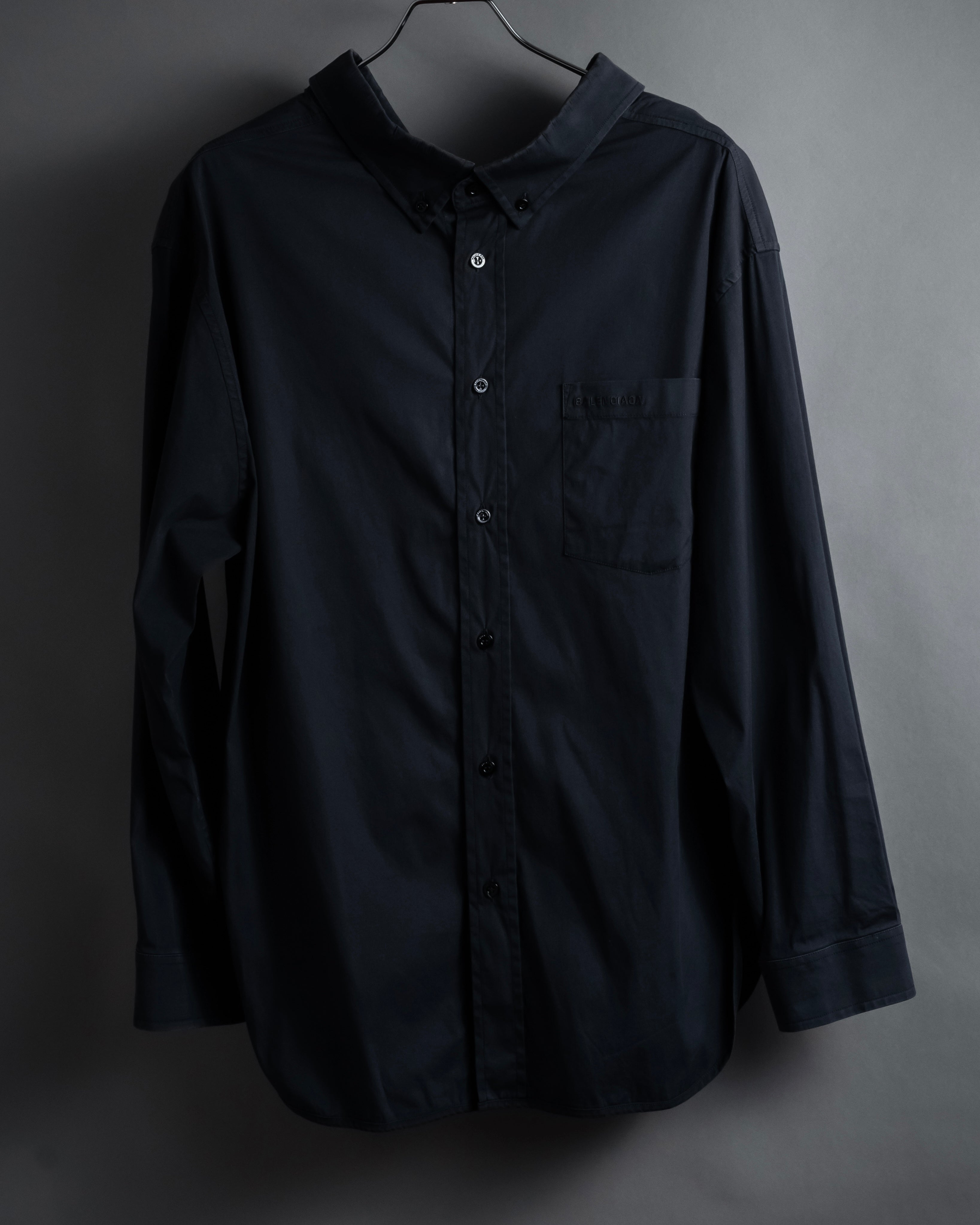 “BALENCIAGA” Button-down collar relaxed shirt