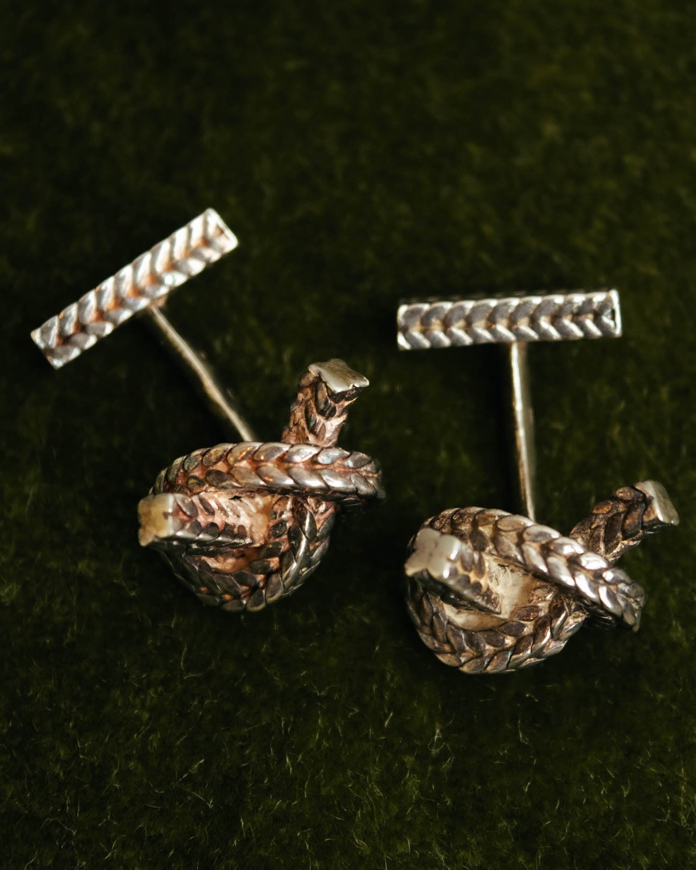 "Hermès" 70's-90's Vintage rope knot cufflinks