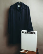-SPECIAL- "Jil Sander" 2023 Elegant rayon skipper mock-neck shift dress