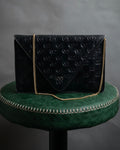 “VALENTINO” 80’s-90’s Embossed V logo chain clutch bag